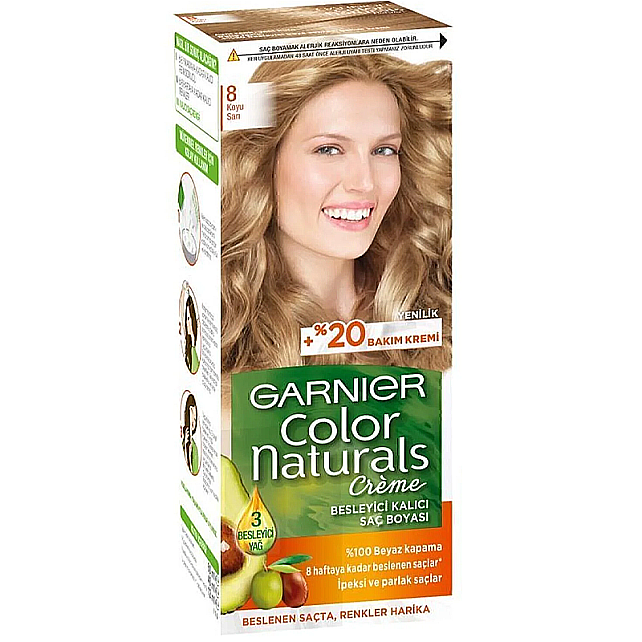 Garnier Color Naturals Saç Boyası No: 8 Koyu Sarı - 1