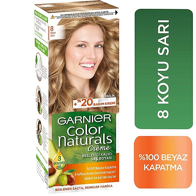 Garnier Color Naturals Saç Boyası No: 8 Koyu Sarı - 2