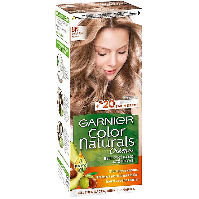 Garnier Color Naturals Saç Boyası No: 8N Doğal Açık Kumral - 1
