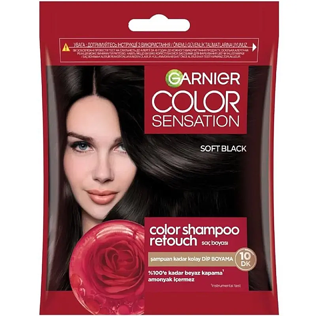 Garnier Color Sensation Color Shampoo - Şampuan Boya No: 2.0 Soft Black - 1