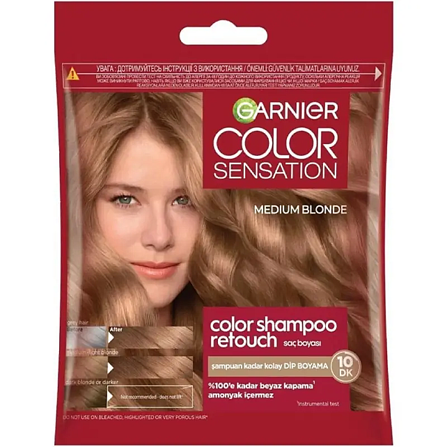 Garnier Color Sensation Color Shampoo - Şampuan Boya No: 7.0 Medium Blonde - 1