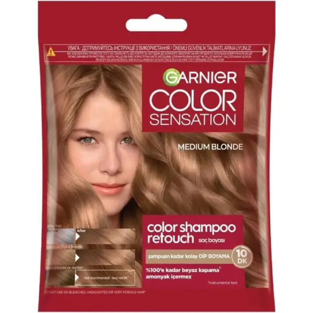 Garnier Color Sensation Color Shampoo - Şampuan Boya No: 7.0 Medium Blonde - 1