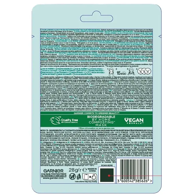 Garnier Hyaluronik Aloe Kağıt Yüz Maskesi - 2
