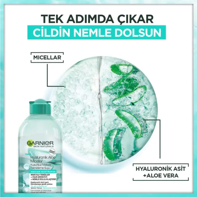 Garnier Micellar Hyaluronik Aloe Kusursuz Makyaj Temizleme Suyu 400 ml - 3