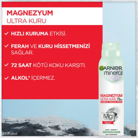 Garnier Mineral Magnezyum Ultra Kuru Sprey Deodorant 150ml - 5