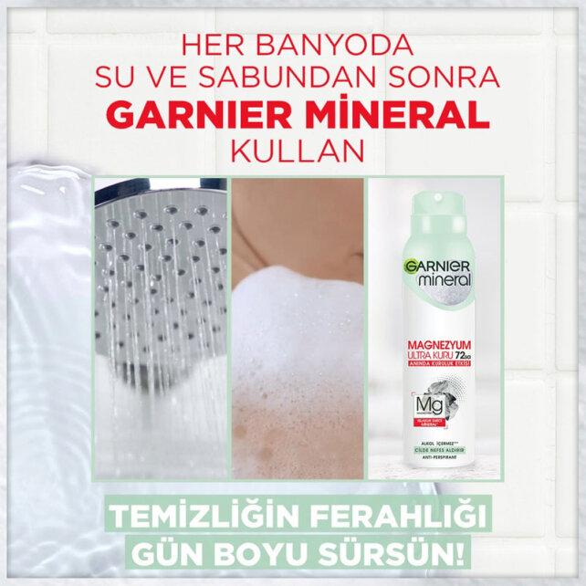 Garnier Mineral Magnezyum Ultra Kuru Sprey Deodorant 150ml - 4