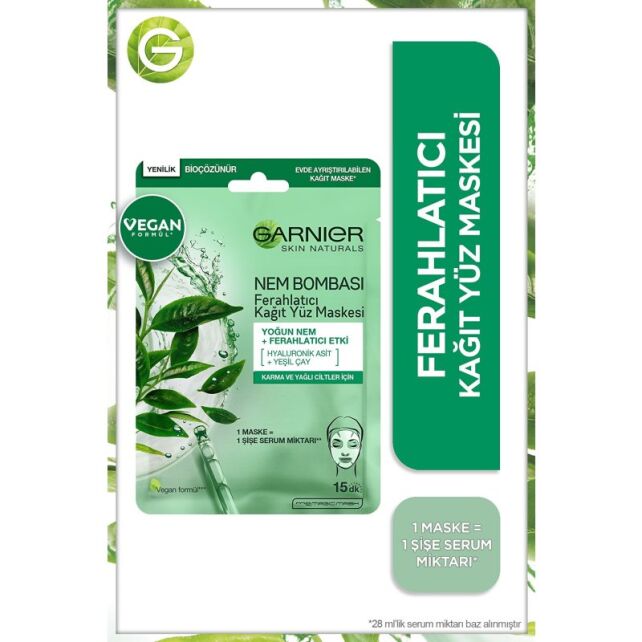 Garnier Nem Bombası Ferahlatıcı Kağıt Yüz Maskesi - 2