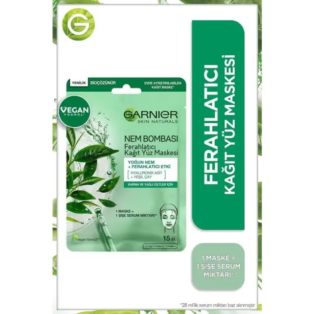 Garnier Nem Bombası Ferahlatıcı Kağıt Yüz Maskesi - 2