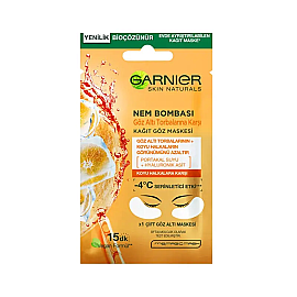Garnier Nem Bombası Kağıt Göz Maskesi - Göz Altı Torbalarına Karşı - Garnier