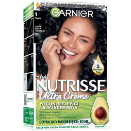 Garnier Nutrisse Ultra Creme - Kalıcı Krem Boya No: 1 Siyah - Garnier