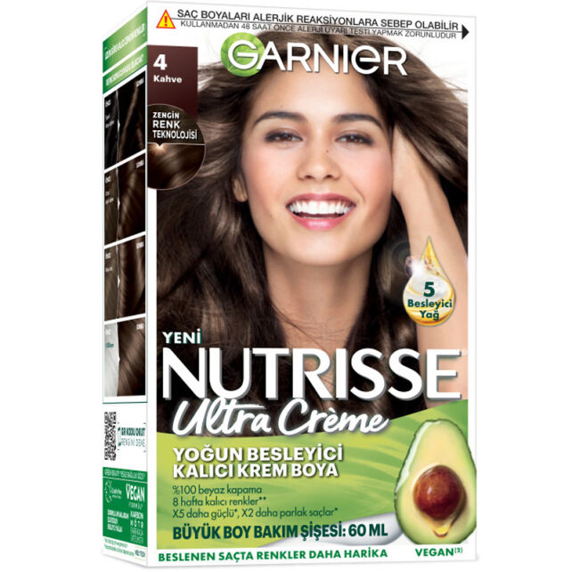 Garnier Nutrisse Ultra Creme - Kalıcı Krem Boya No: 4 Kahve - 1