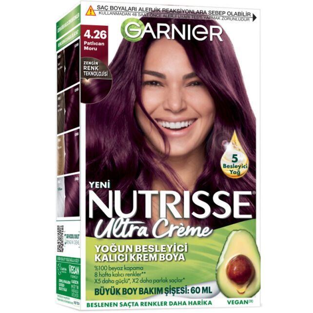 Garnier Nutrisse Ultra Creme - Kalıcı Krem Boya No: 4.26 Patlıcan Moru - 1