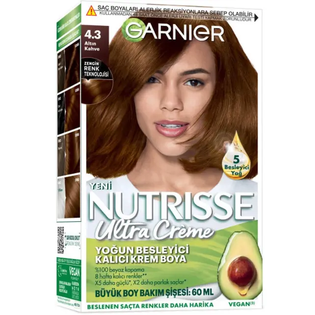Garnier Nutrisse Ultra Creme - Kalıcı Krem Boya No: 4.3 Altın Kahve - 1