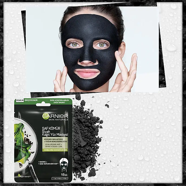 Garnier Saf Kömür - Siyah Yosun Özlü Gözenek Karşıtı Kağıt Yüz Maskesi - 4