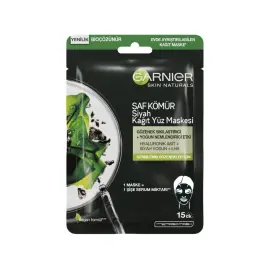 Garnier Saf Kömür - Siyah Yosun Özlü Gözenek Karşıtı Kağıt Yüz Maskesi - 1