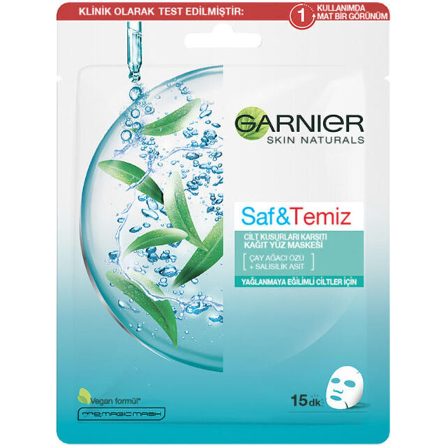 Garnier Saf Temiz Cilt Kusurları Karşıtı Kağıt Yüz Maskesi - 1