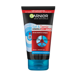Garnier Saf Temiz Kömürlü 3'ü1 arada Siyah Nokta Karşıtı Temzileyici 150ml - Garnier