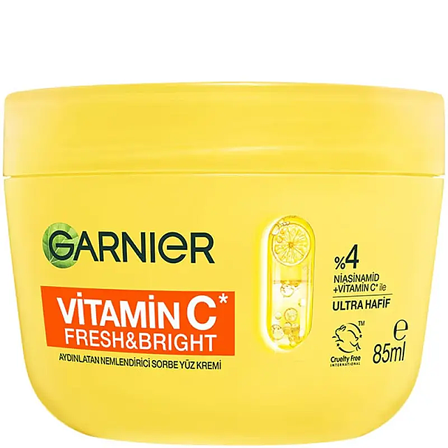 Garnier Vitamin C Fresh & Bright - Aydınlatıcı Etkili Nemlendirici Yüz Kremi 85ml