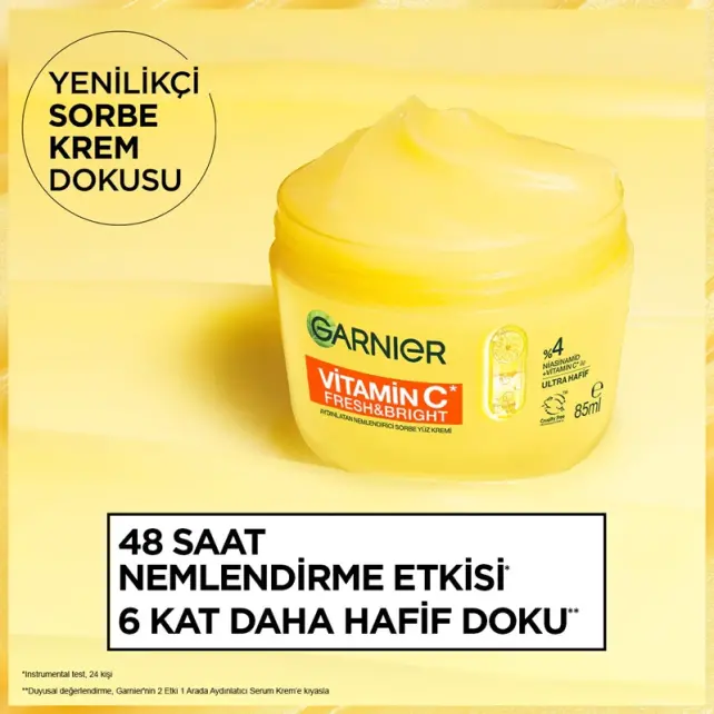 Garnier Vitamin C Fresh & Bright - Aydınlatıcı Etkili Nemlendirici Yüz Kremi 85ml - 4