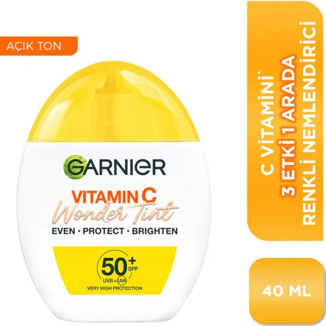 Garnier Vitamin C Wonder Tint SPF 50 + 3 Etki 1 Arada Renkli Nemlendirici Orta Ton 40ml - 2