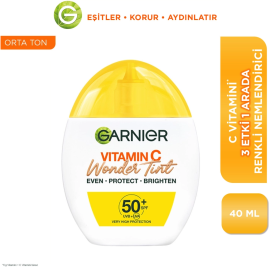 Garnier Vitamin C Wonder Tint SPF 50 + 3 Etki 1 Arada Renkli Nemlendirici Orta Ton 40ml - 8