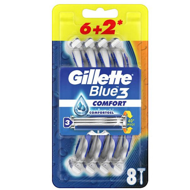 Gillette Blue3 Comfort Kullan At Tıraş Bıçağı 8'li - 1