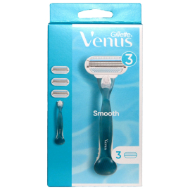 Gillette Venus Smooth Kadın Tıraş Makinesi & 3 Yedekli Tıraş Bıçağı - Gillette