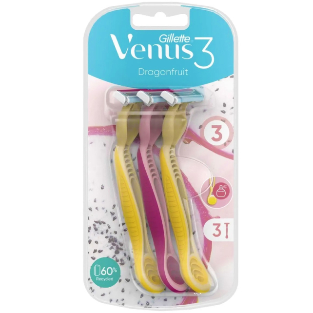 Gillette Venus3 Dragonfruit - Kadın Tıraş Bıçağı 3 Adet - 1