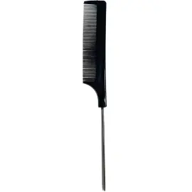 Glide'n Style Carbon Antistatic Tail Comb - Metal Uçlu Krepe Tarağı GS-265 - Glide'n Style