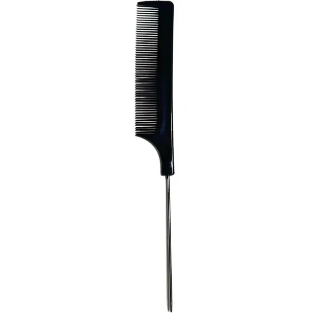 Glide'n Style Carbon Antistatic Tail Comb - Metal Uçlu Krepe Tarağı GS-265 - 1