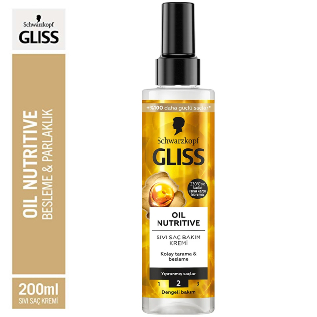 Gliss Oil Nutritive - Sıvı Saç Bakım Kremi 200ml - 2