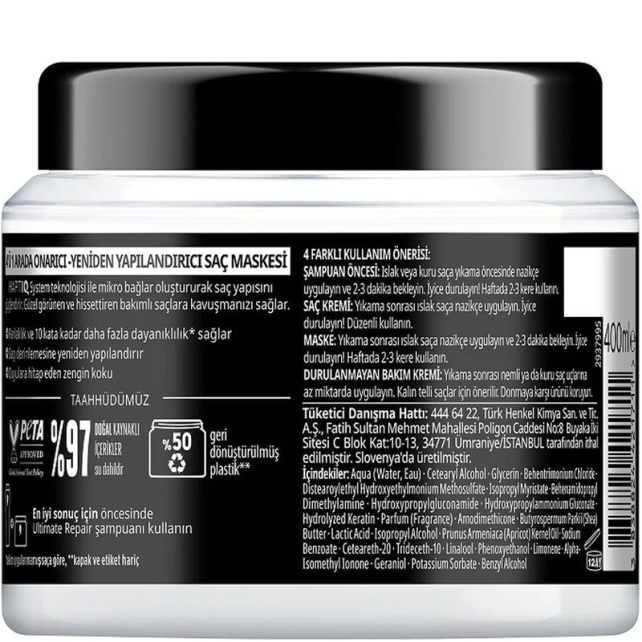 Gliss Ultimate Repair 4'ü 1 Arada Onarıcı Yeniden Yapılandırıcı Bakım Maskesi 400ml - 2