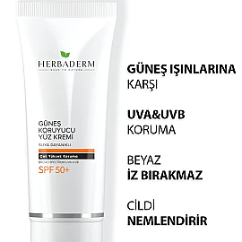 Herbaderm Güneş Koruyucu Yüz Kremi 75ml - 2
