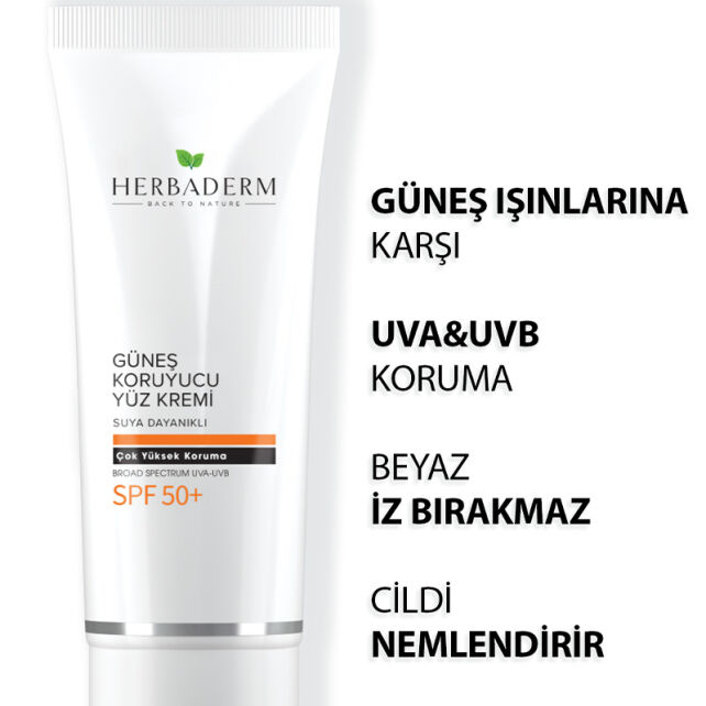 Herbaderm Güneş Koruyucu Yüz Kremi 75ml - 2