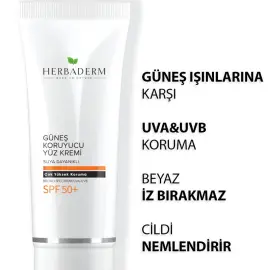 Herbaderm Güneş Koruyucu Yüz Kremi 75ml - 2