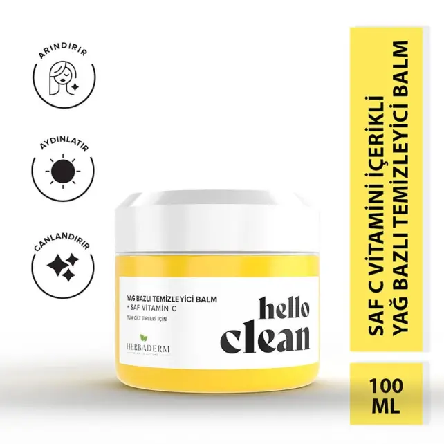 Herbaderm Hello Clean Saf C Vitamini - Yağ Bazlı Temizleyici Balm 100ml - 2