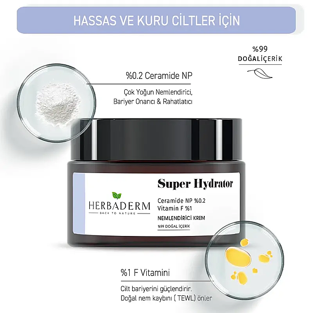 Herbaderm Super Hydrator Nemlendirici Krem 50ml - 4
