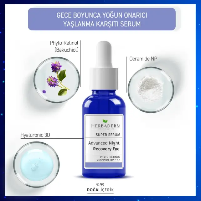 Herbaderm Super Serum Advanced Night Recovery Eye - Göz Çevresi Gece Serumu 20ml - 3