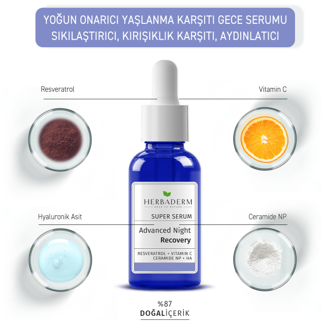Herbaderm Super Serum Advanced Night Recovery - Onarıcı Etkili Gece Serumu 30ml - 3