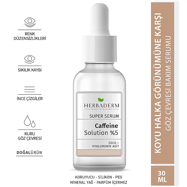 Herbaderm Super Serum Caffeine Solution %5 Göz Çevresi Serumu 30ml - 2