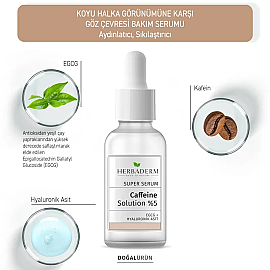 Herbaderm Super Serum Caffeine Solution %5 Göz Çevresi Serumu 30ml - 3