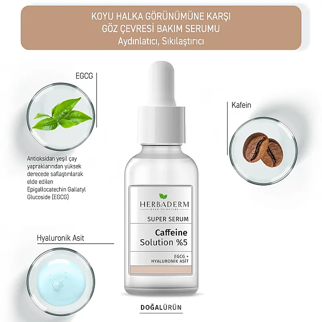 Herbaderm Super Serum Caffeine Solution %5 Göz Çevresi Serumu 30ml - 3