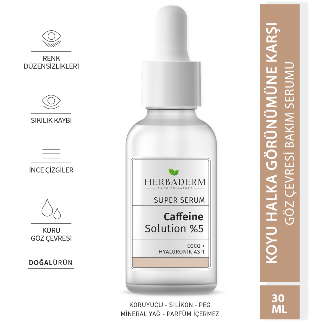 Herbaderm Super Serum Caffeine Solution %5 Göz Çevresi Serumu 30ml - 2