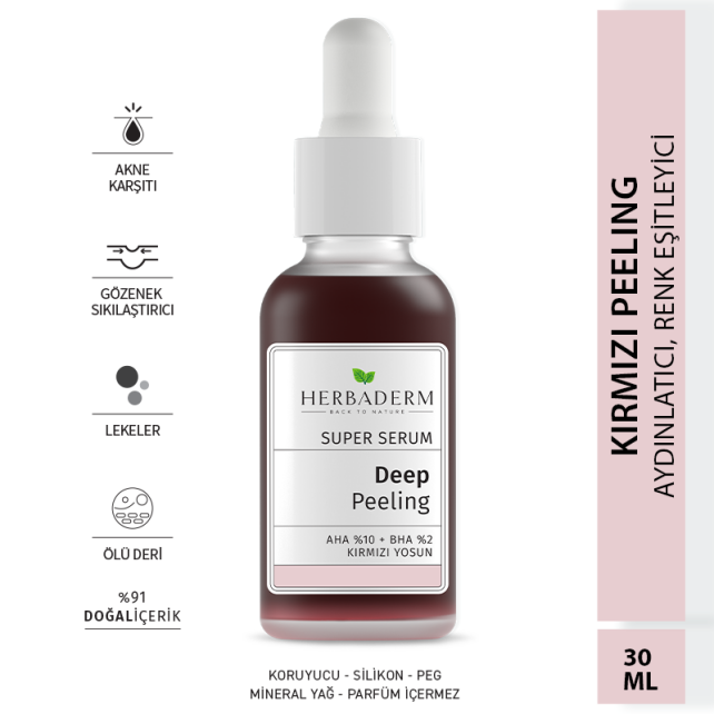 Herbaderm Super Serum Deep Peeling - Aydınlatıcı Yüz Peelingi 30ml - 2