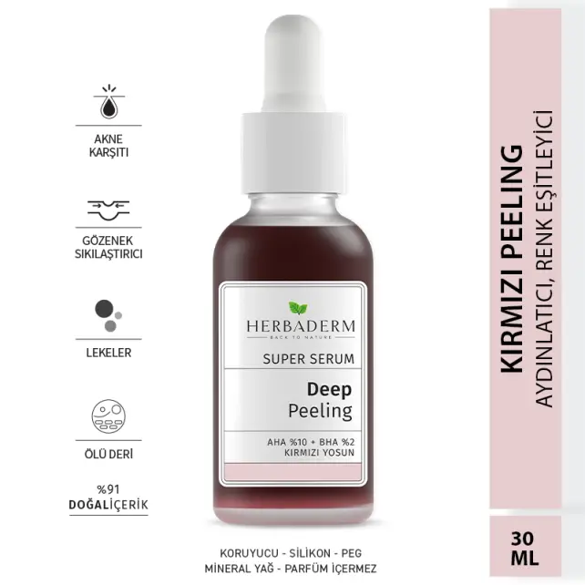 Herbaderm Super Serum Deep Peeling - Aydınlatıcı Yüz Peelingi 30ml - 2
