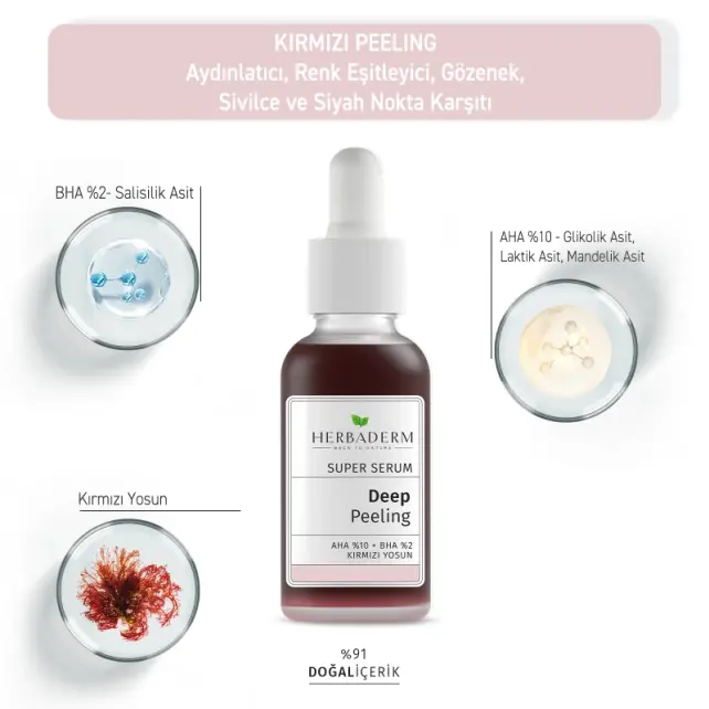 Herbaderm Super Serum Deep Peeling - Aydınlatıcı Yüz Peelingi 30ml - 3