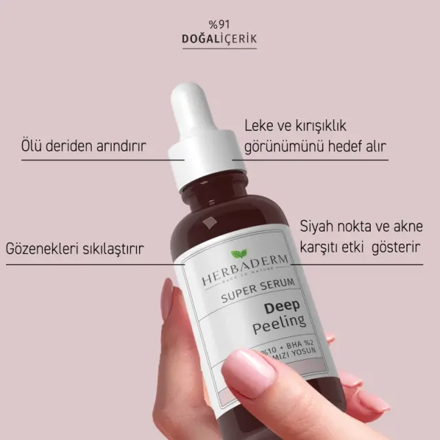 Herbaderm Super Serum Deep Peeling - Aydınlatıcı Yüz Peelingi 30ml - 4
