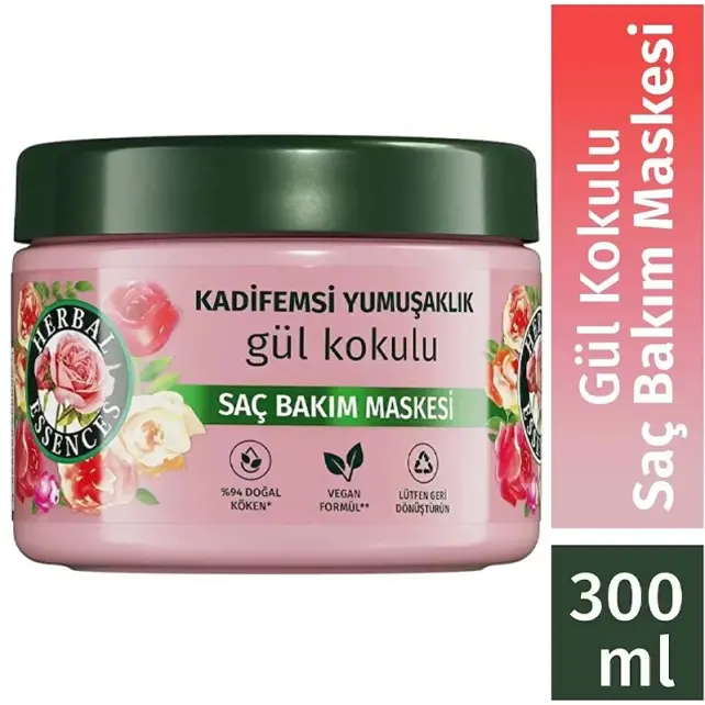 Herbal Essences Kadifemsi Yumuşaklık Gül Kokulu Saç Bakım Maskesi 300ml - 2