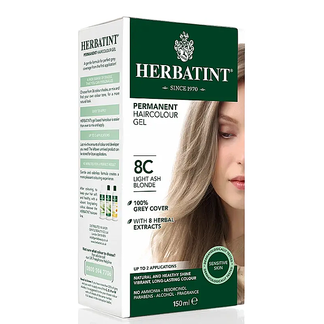 Herbatint Soin Colorant Permanent - Bitkisel İçerikli Saç Boyası No: 08C Light Ash Blonde - 2