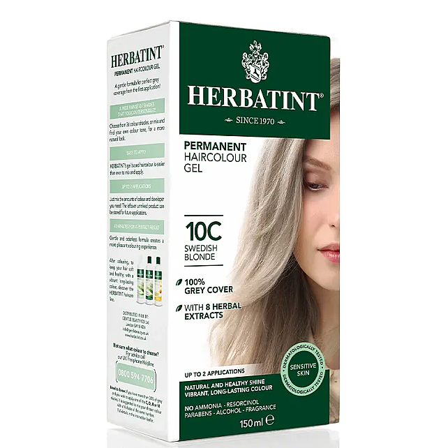 Herbatint Soin Colorant Permanent - Bitkisel İçerikli Saç Boyası No: 10C Swedish Blonde - 2